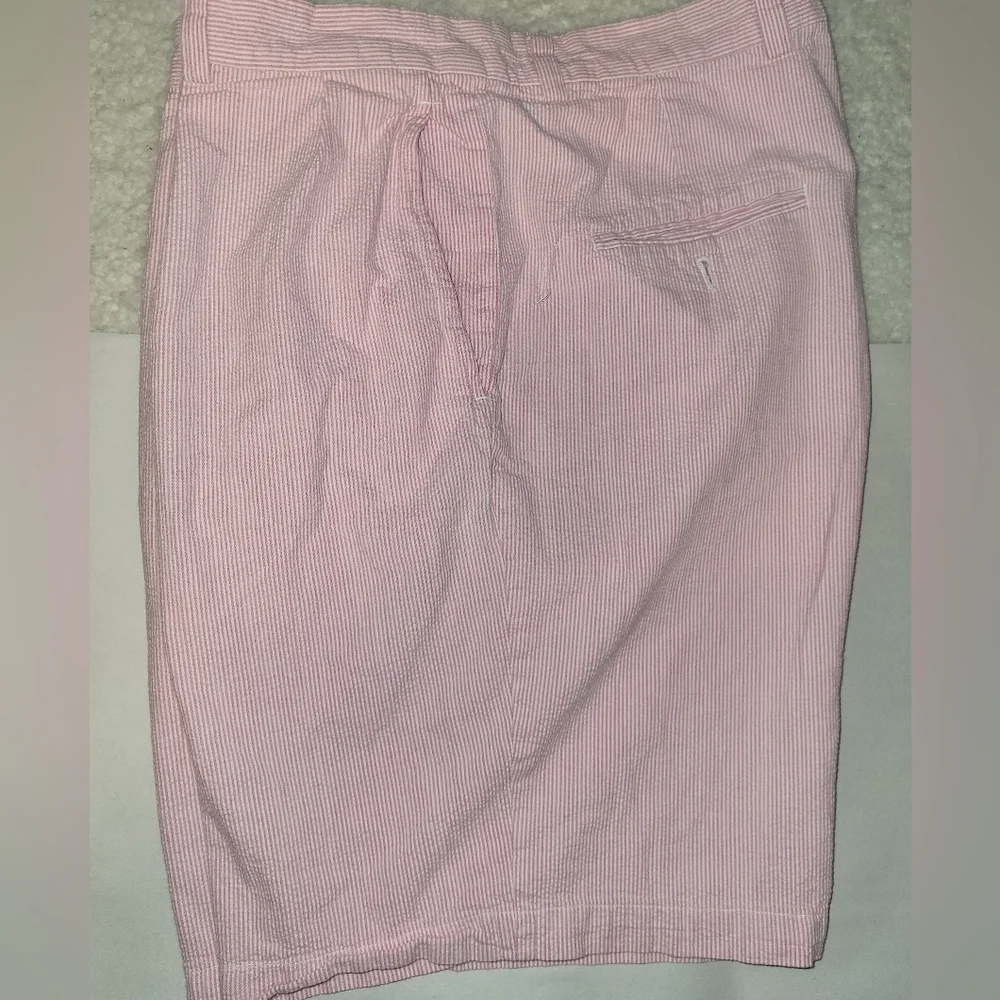Peter Millar Pink Striped Seersucker Shorts Size‎ 38 Regular Pink White
